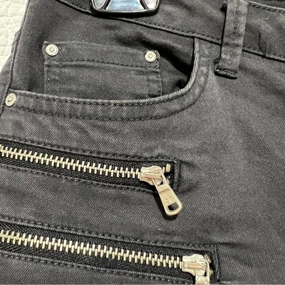 ZARA BASIC Z-Z1975 Zippered Black Denim Pants, Size 8, #189 - Picture 14 of 15